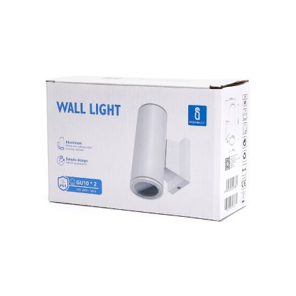 Aigostar - Utomhus väggarmatur 2xGU10/230V IP65 vit rund