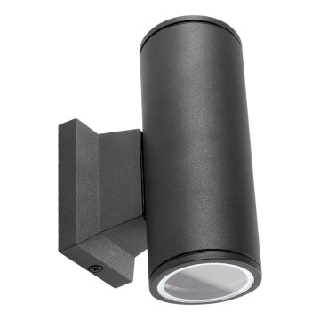 Aigostar - Utomhusvägglampa 2xGU10/35W/230V IP65 svart rund