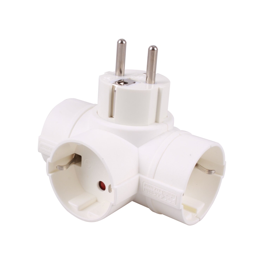 Aigostar - Uttagssplitter med strömbrytare 3x16A/230V vit