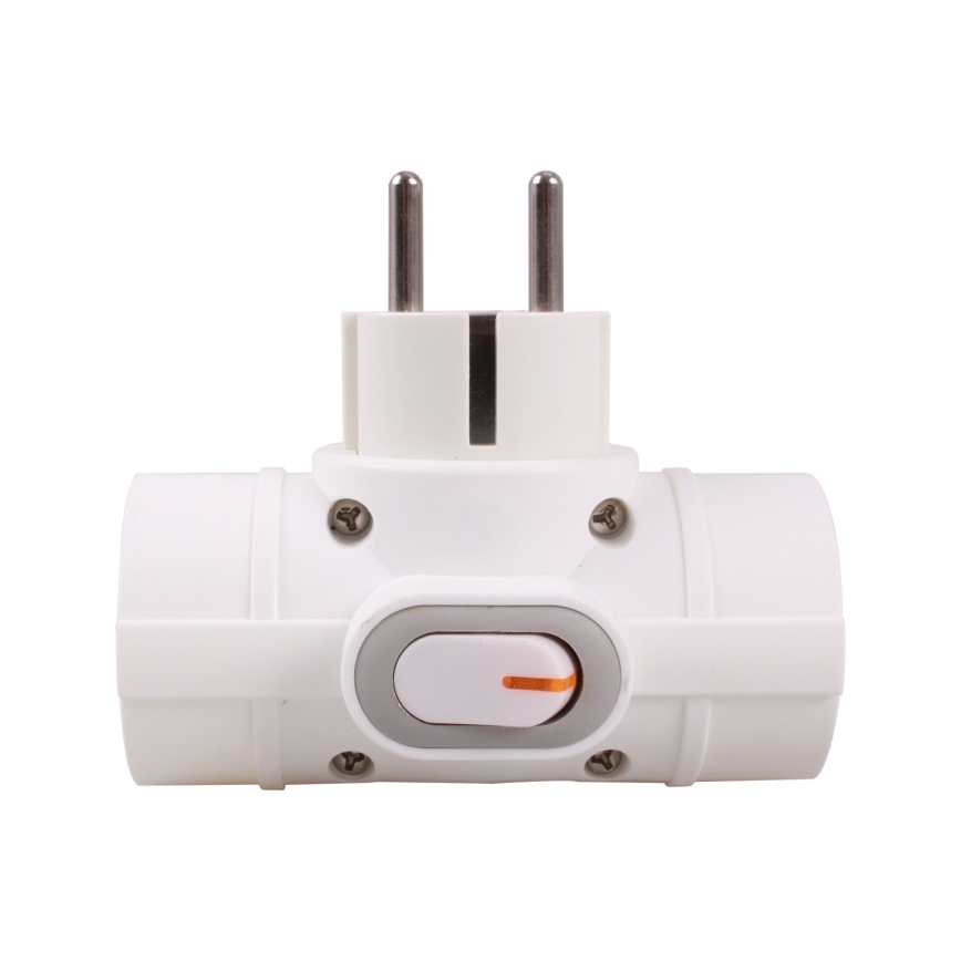 Aigostar - Uttagssplitter med strömbrytare 3x16A/230V vit
