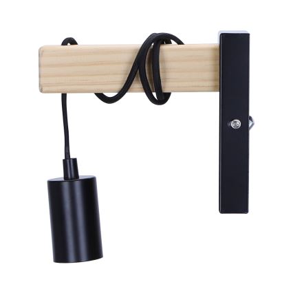 Aigostar - Vägglampa 1xE27/60W/230V brun/svart