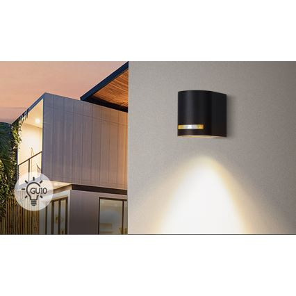 Aigostar - Vägglampa för utomhusbruk 1xGU10/35W/230V svart IP54