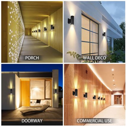 Aigostar - Vägglampa för utomhusbruk 2xGU10/230V svart IP65 rund