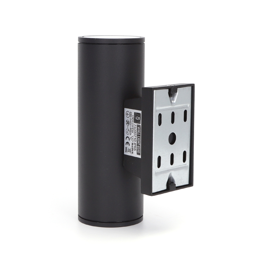 Aigostar - Vägglampa för utomhusbruk 2xGU10/230V svart IP65 rund