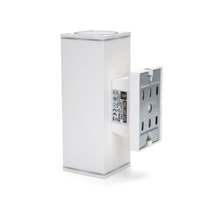 Aigostar - Vägglampa för utomhusbruk 2xGU10/230V vit IP65 vinklat