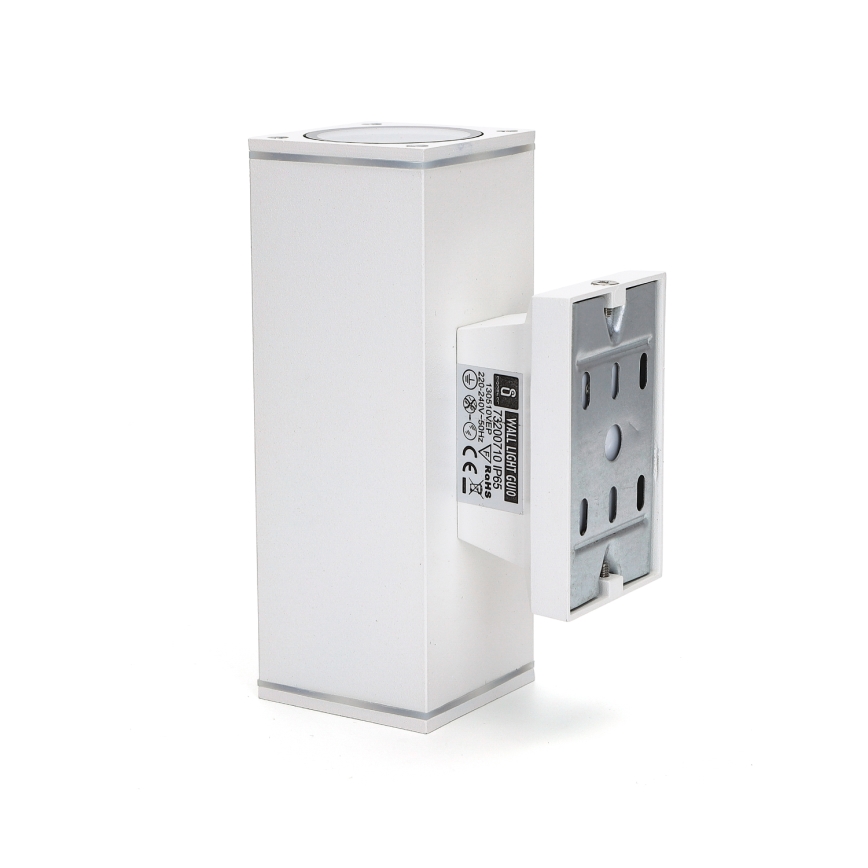 Aigostar - Vägglampa för utomhusbruk 2xGU10/230V vit IP65 vinklat