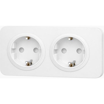 Aigostar - Vägguttag med ram 2x SCHUKO 250V/16A vit