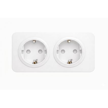Aigostar - Vägguttag med ram 2x SCHUKO 250V/16A vit