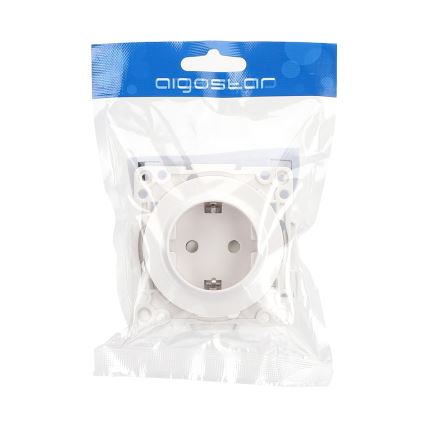 Aigostar - Vägguttag utan ram SCHUKO 250V/16A vit