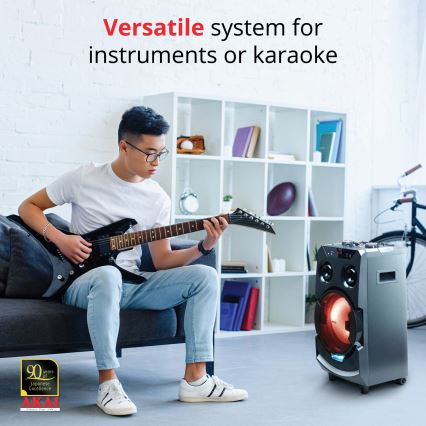 AKAI ABTS-112 - Trådlös högtalare 300W/230V 7000 mAh + fjärrkontroll