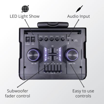AKAI ABTS-112 - Trådlös högtalare 300W/230V 7000 mAh + fjärrkontroll