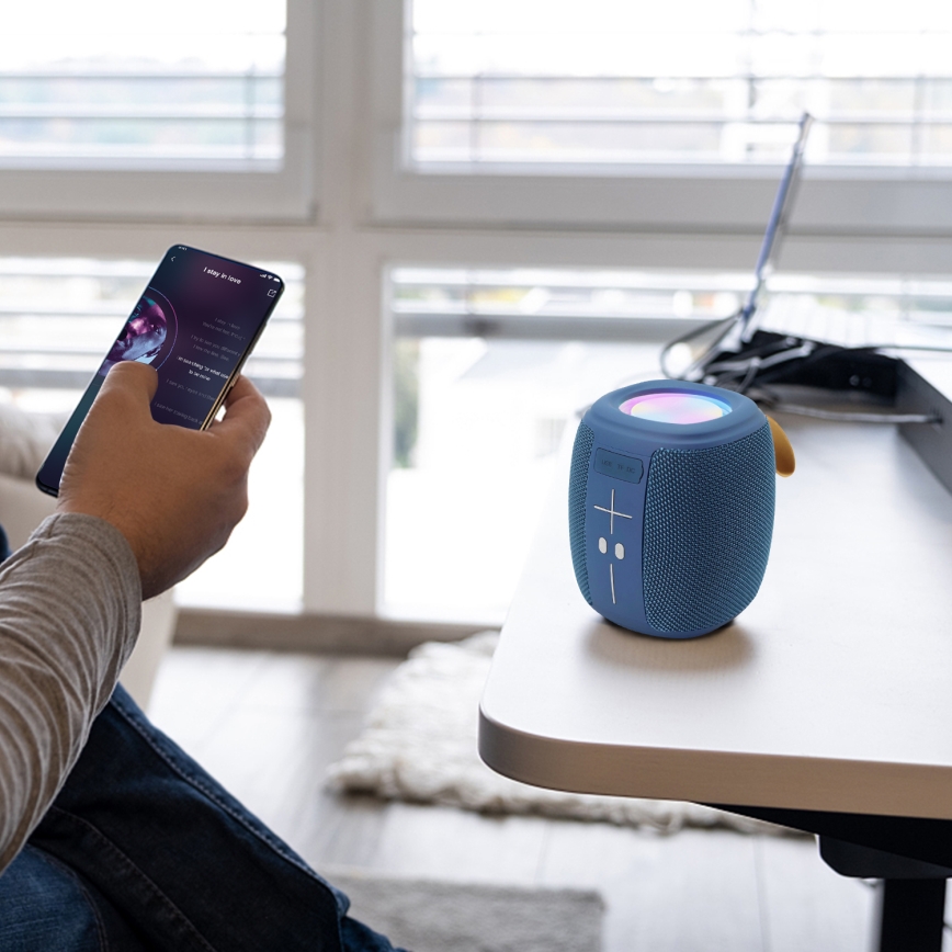 AKAI ABTS-V5 BL - Trådlös högtalare med mikrofon 3W/1200 mAh blå