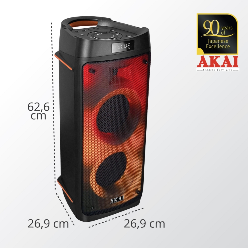 AKAI PARTY BOX 810 - Trådlös högtalare 65W/230V 5000 mAh + fjärrkontroll