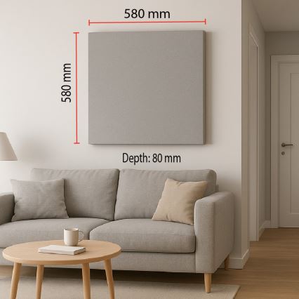 Akustisk panel SILENCE 58x58 cm grå