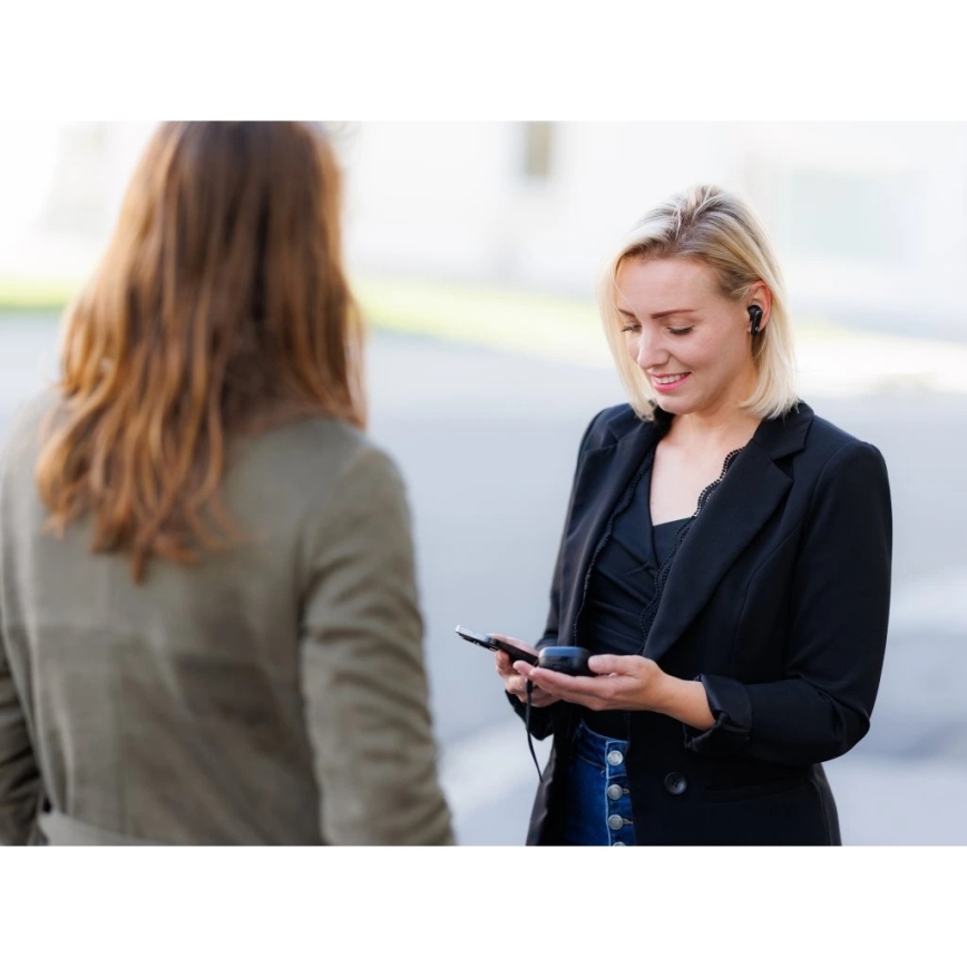 Aligator ATR10BK - Trådlösa 2-i-1-hörlurar med översättare Pods Translate 470 mAh + 2 x 40 mAh svart