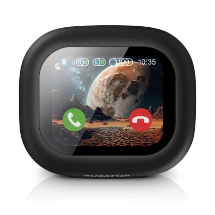 Aligator ATR10BK - Trådlösa 2-i-1-hörlurar med översättare Pods Translate 470 mAh + 2 x 40 mAh svart