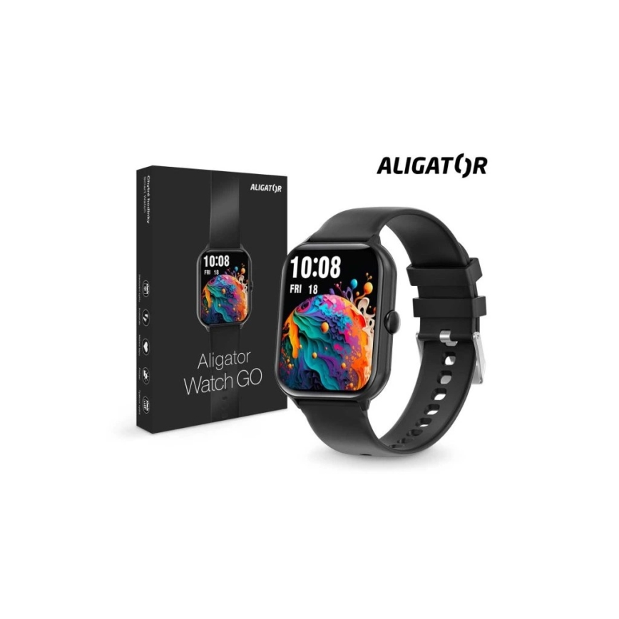 Aligator AW10BK - Smartklocka Watch GO, 220 mAh, IP67, svart