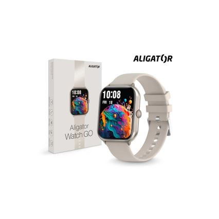 Aligator AW10SR - smartklocka Watch GO 220 mAh IP67 krämvit