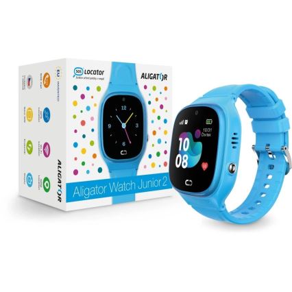 Aligator AW11BE - Smartklocka Watch Junior 2 450 mAh IP67 Wi-Fi blå