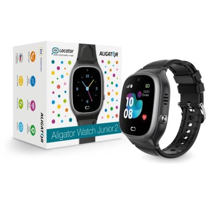 Aligator AW11BK - Smartklocka Watch Junior 2 450 mAh IP67 Wi‑Fi svart