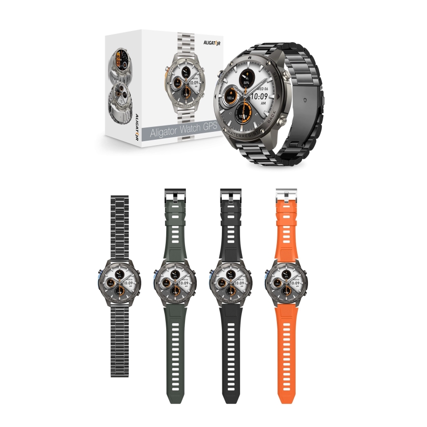 Aligator AW12BK - Smartklocka GPS 500 mAh IP69K svart