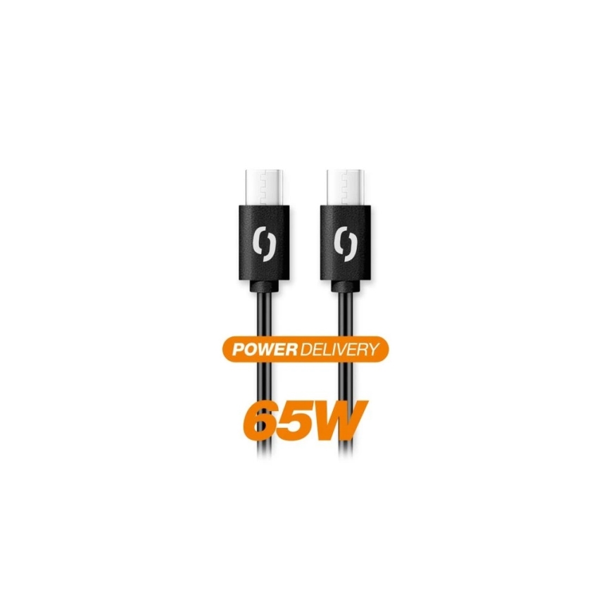 Aligator DATKP48 - USB-kabel USB-C till USB-C, 65 W Power Delivery, 1,5 m, svart