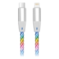 Aligator DATKP65 - USB-kabel USB-C / Lightning med LED-belysning 30 W Power Delivery 0,5 m