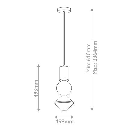 Alora Mood - LED-takpendel på vajer BIJOU LED/20W/230V 3000K svart