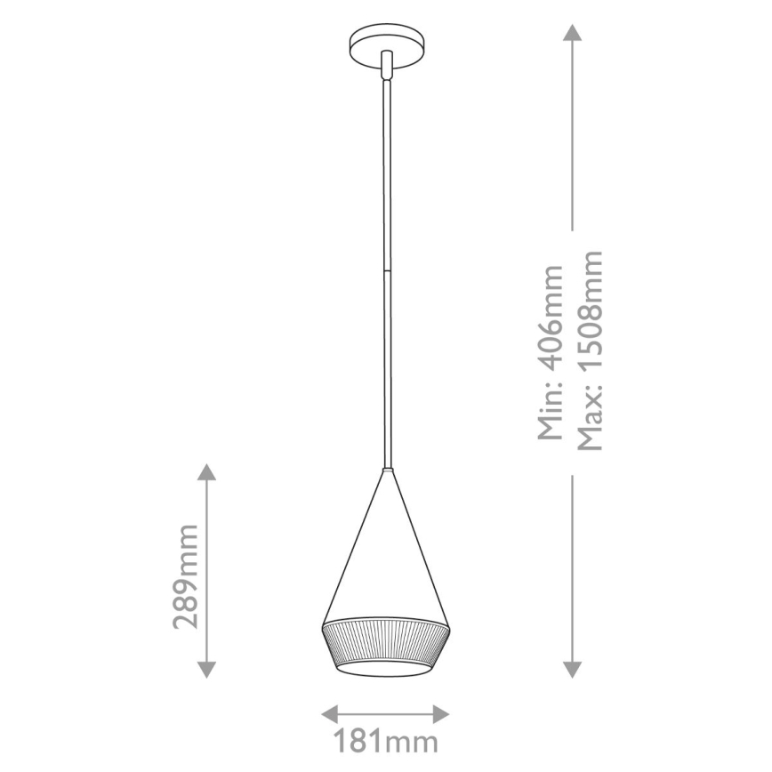 Alora Mood - Takpendel på stång DAPHNE 1xE27/60W/230V Ø 18,1 cm svart/brun