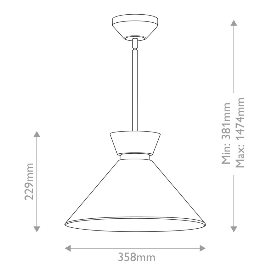 Alora Mood - Taklampa på stång HALSTON 1xE27/60W/230V svart
