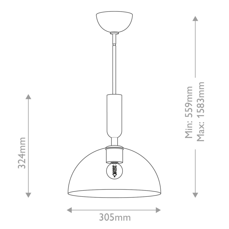 Alora Mood - Stångmonterad taklampa JUDE 1xE27/60W/230V svart