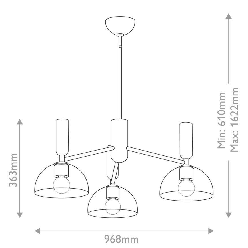 Alora Mood - Pendelkrona JUDE 3xE27/60W/230V diameter 96,8 cm mässing