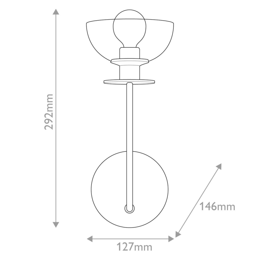 Alora Mood - Vägglampa SYLVIA 1xE14/40W/230V guld