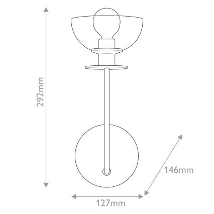 Alora Mood - Vägglampa SYLVIA 1xE14/40W/230V svart