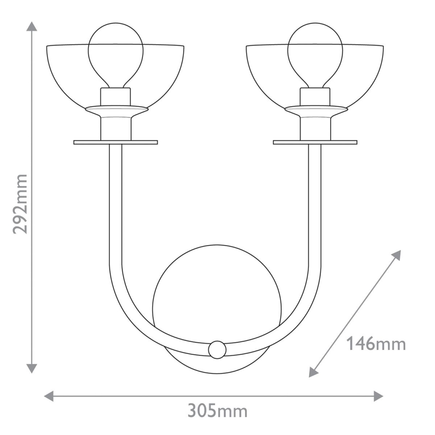 Alora Mood - Vägglampa SYLVIA 2xE14/40W/230V guld