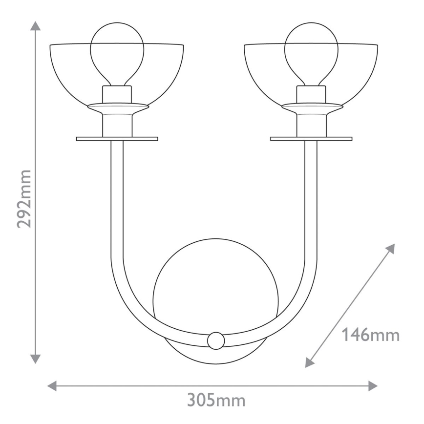 Alora Mood - Vägglampa SYLVIA 2xE14/40W/230V svart