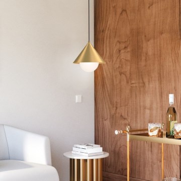 Alora Mood - Hänglampa med sladd REMYCK 1xE27/60W/230V Ø 34,3 cm, guld