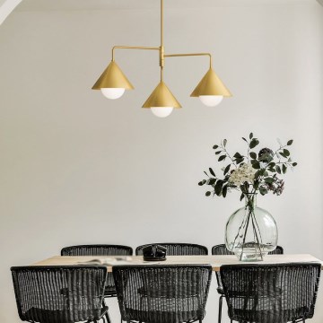 Alora Mood - Stångmonterad taklampa REMYCK 3xE27/60W/230V guldfärgad