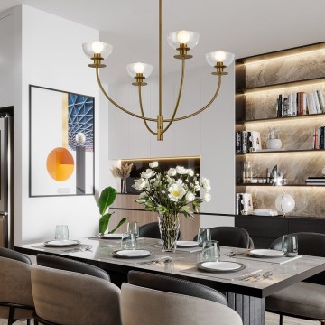 Alora Mood - Taklampa på stång SYLVIA 4xE14/40W/230V guld