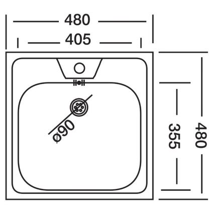 ALVEUS 1074634 - Köksdiskho ALLUX 48x48 cm rostfritt stål/satin