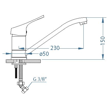 ALVEUS 1091137 - Vaskkran RIVIERA 14,8 cm skinande krom