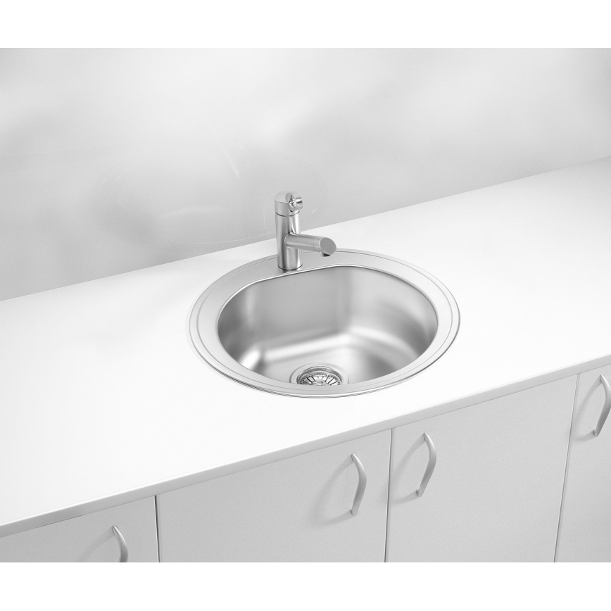 ALVEUS 1116756 - Diskho FORM Ø 51 cm, rostfritt stål/satin, djup 18,5 cm