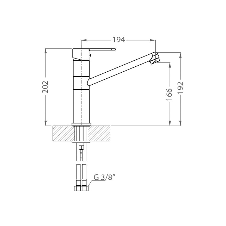 ALVEUS 1119874 - Vaskkran ZENIT 20,2 cm granit/beige