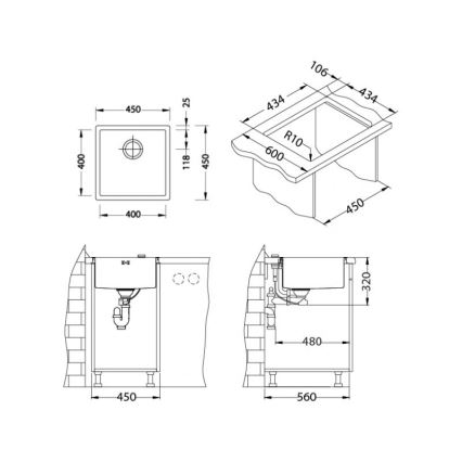 ALVEUS 1122689 - Diskho för kök QUADRIX 45x45 cm monarch koppar