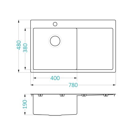ALVEUS 1124384 - Diskho för kök QUARTO 78x48 cm satin