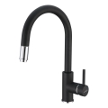 ALVEUS 1129022 - Tvättställsblandare med utdragbar spruta DELOS 38 cm granit/svart