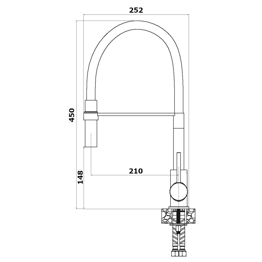 ALVEUS 1129024 - Köksblandare med flexibelt munstycke ELIA 45 cm blank krom/svart