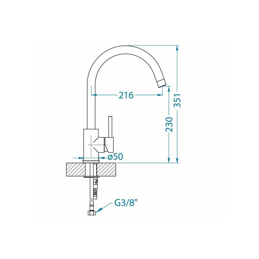 ALVEUS 1129028 - Vaskkran ELZA 35,1 cm borstad stål