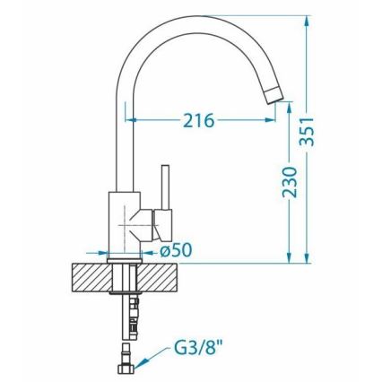 ALVEUS 1129036 - Vaskkran ROXA 35,1 cm granit/beige