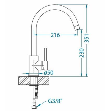 ALVEUS 1129039 - Vaskkran ROXA 35,1 cm granit/svart